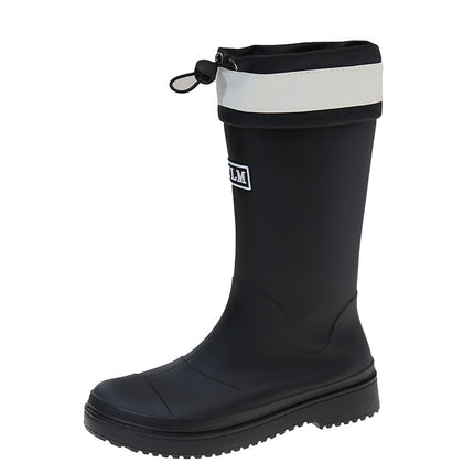 Fashion New Thick-soled Mid-length Rain Boots Camping Rain Boots Outdoor Wading Cotton Adult Waterproof Non-slip Water Shoes
