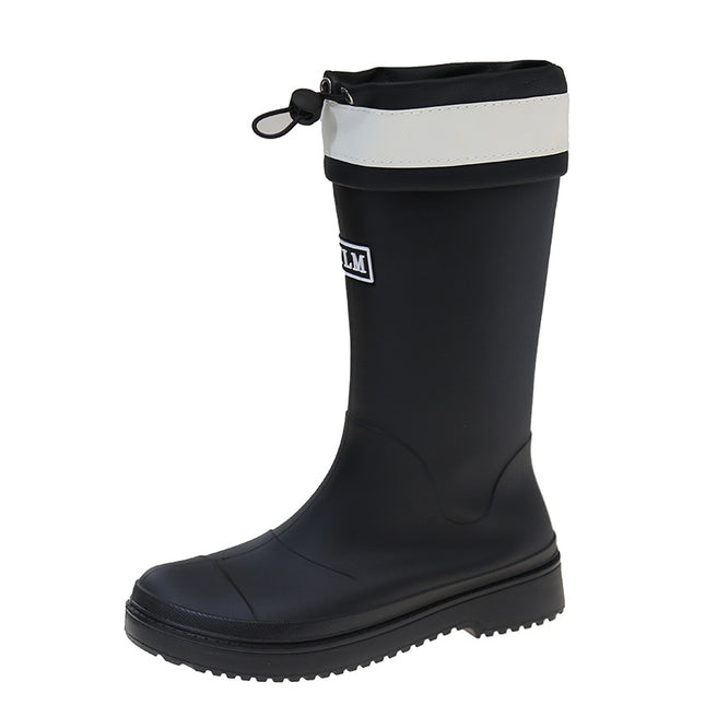 Fashion New Thick-soled Mid-length Rain Boots Camping Rain Boots Outdoor Wading Cotton Adult Waterproof Non-slip Water Shoes