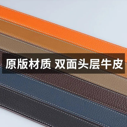 Guangzhou belt manufacturers spot wholesale headless layer cowhide smooth buckle leather pure cowhide pants belt does not take the lead