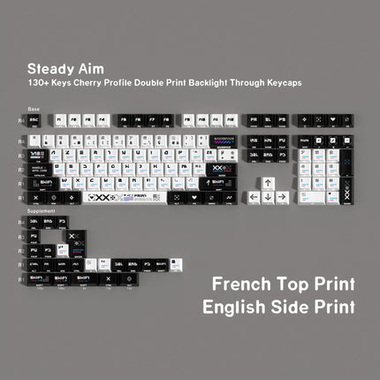 Printing set double engraved light transmission Pbt thermal sublimation original full set of key caps German Korean Spanish European gauge