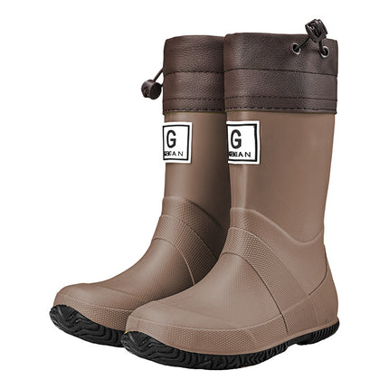 C200 Cross-Border High-Top Foldableing Water Shoes Women's Outdoor Camping Style Couple Rain Boots Soft Sole Comfortable Waterproof Work Shoes