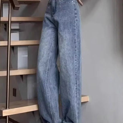 Vintage Wide-Leg Jeans for Women 2025 Spring New High-Waisted Slimming Loose Drape Floor-Length Straight Pants Trendy