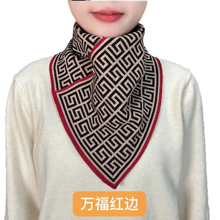 New Style Fashion 2023 Autumn and Winter Neck Protection Neck Korean Style Cold-proof All-match Neck Set Warm Temperament Triangle Scarf