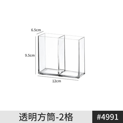 [Multiple Specifications] Transparent Square Storage Tube Detachable Cosmetics Organizer Box Cosmetics Storage Rack Mi Mu