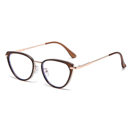 Retro Cat's Eye Color Changing Nearby Mirror Women's Internet Celebrity Same Style Anti-blue Light Plain All-match Eye Protection Flat Mirror