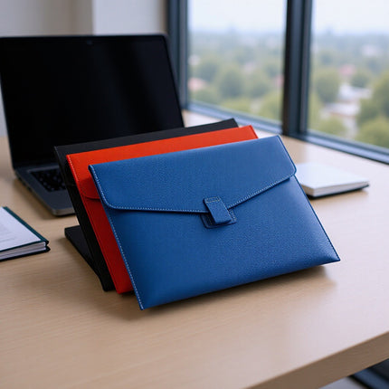 Cross-Border A4 Pebbled Leather Document Bag Business Office Large-Capacity Stationery Bag Contract Information Storage File Bag