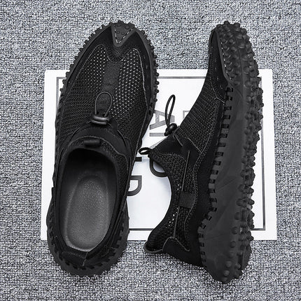 Cross-Border Hot-Selling Summer New Products Hand-Stitched Mesh Shoes Hollow Breathable Casual Men's Outdoor Hiking Shoes River Tracing Shoes