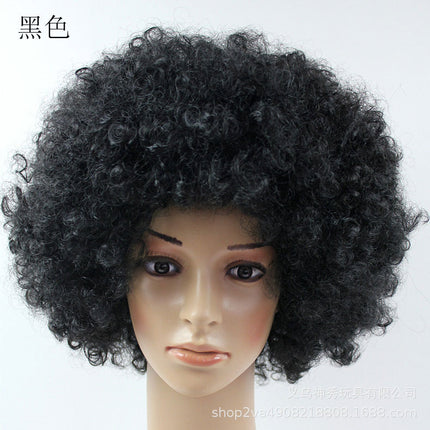 False cover round curly hair props large size head cover large wig explosive head wig fan hair