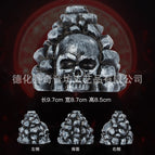 Ancient white stone skull + storage bag/color box
