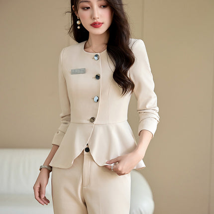Cross-Border Black Suit Set for Women, New Design for Spring, Autumn and Winter, Jewelry Store Workwear, Beauty Salon Front Desk Uniform