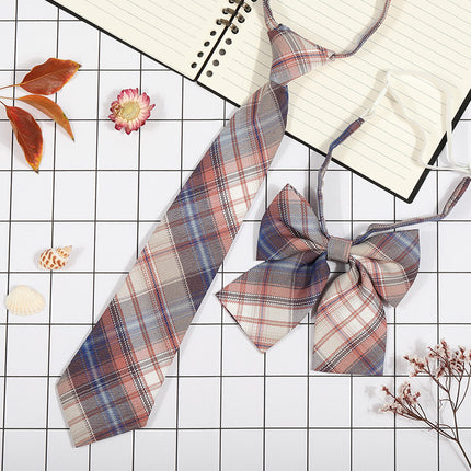 Japanese Plaid JK Tie Tie Set Women's College Style Graduation Photo Free Accessories Korean Style Bow Mariners Suit