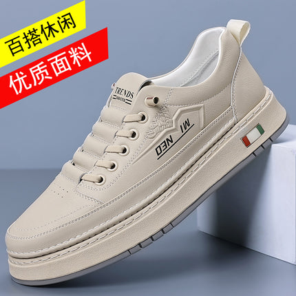 Spring and Autumn New Soft Leather Slip-on Men's Shoes Cross-border Soft Sole Trend All-match Daily Casual Leather Shoes Sneakers Wholesale