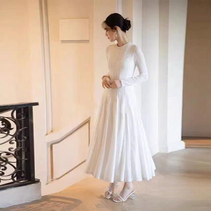Vietnam's Niche Early Spring Temperament 2025 New Style Socialite High-end Goddess Fan High-end Pleated Hem dress