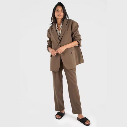 ART frankie shop All-match Slim Look High Waist Cropped Pants Dip Casual Pants
