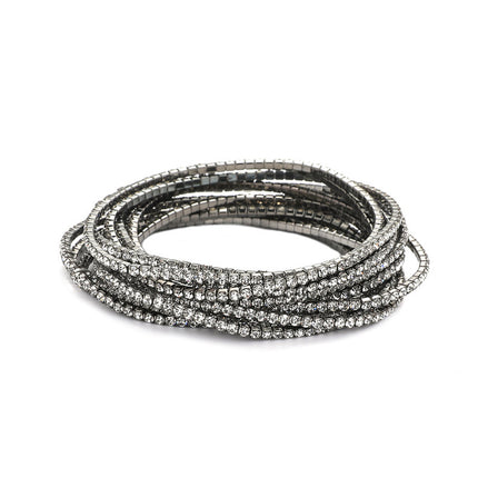 2.0mm Superfine Rhinestone Bracelet Stretch Bridal Bracelet Korean Style Single Row Flash Diamond Stretch Crystal Bracelet