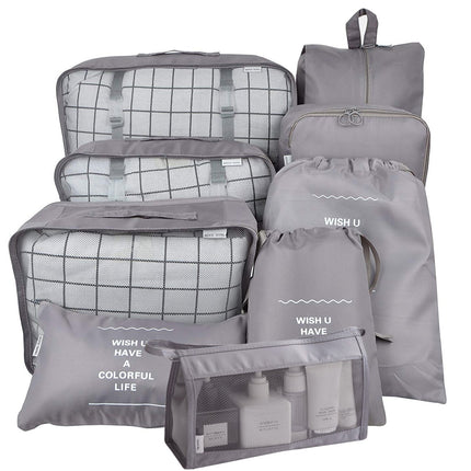 Hot Selling Clothes Finishing Storage Bag Nine-Piece Suit Large Capacity Luggage Case Multi-Size Travel Supplies Storage Bag