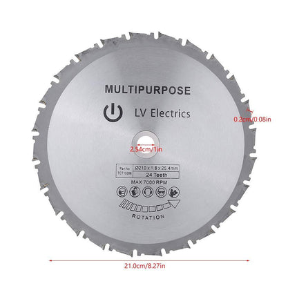 210*1.8*25.4*24T woodworking saw blade hard alloy cutting blade soft and hard universal multifunctional circular saw blade