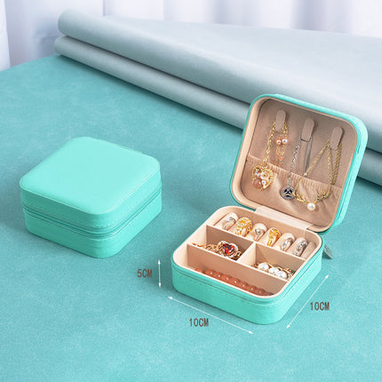 Cross-border jewelry box travel portable earring necklace ring box jewelry storage box in stock wholesale