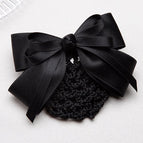 8-character bow hair net [black coarse mesh]