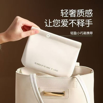 Mini Storage Bag Data Cable Automatic Closure Wired Headset Portable Bag Cosmetic Mouth Red Bag