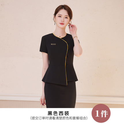 Hotel front desk work clothes fashion suit professional women's clothing jewelry store sales uniform two-piece beauty salon tooling