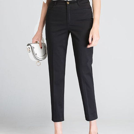 Women's cropped pants spring and summer new suit pants thin high waist loose middle-aged mom pants white straight casual pipe pants