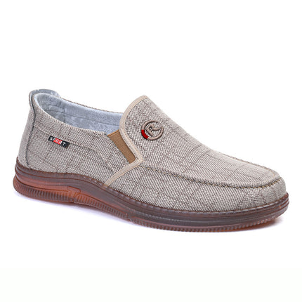 Old Beijing Cloth Shoes Men's Tbottomon Sole Casual Fashion Versatile Canvas Shoes Korean Style Daily Soft Sole Middle-Aged and Elderly Men's Sneakers
