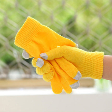 Hot sale direct touch screen gloves winter thick brushed warm touch screen gloves magic knitted stall supply