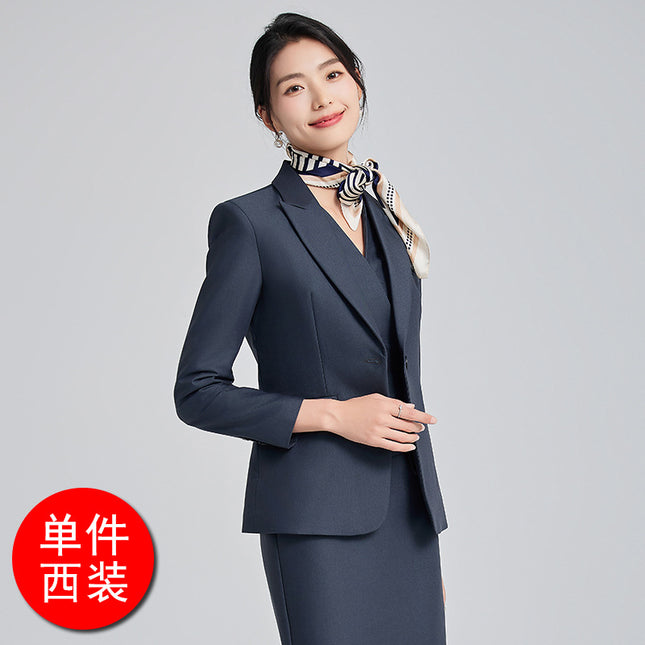 Grey Suit Jacket Female 2024 Autumn New Goddess Fan Business Commuter Dress Hotel Manager Professional suit