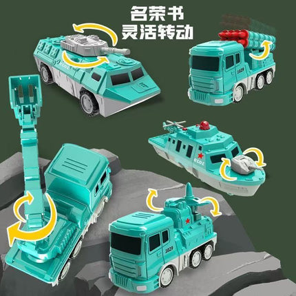 Magnetic Deformation Stitching Robot Toy Children's Baby Birthday Boy Building Blocks Assembled Engineering Vehicle