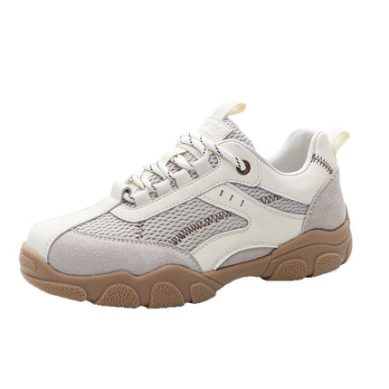 Cute and Quirky Women's Hiking Shoes 2026 New Spring/Summer Genuine Leather Mesh Breathable German Training Shoes Outdoor Walking Soft-Soled Dad Shoes