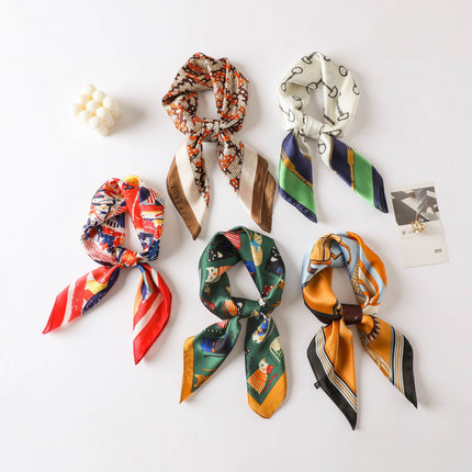 70cm Imitation Silk Square Scarf Fashion All-match Silk Scarf Professional Scarf Korean Style Neck Protection Scarf Decorative Small Square Scarf