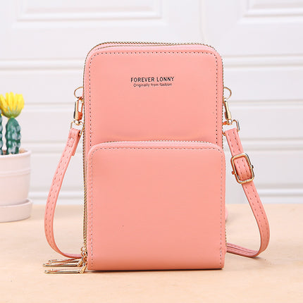 LONNY new transparent touch screen mobile phone bag organ multi-card position trendy simple crossbody small bag multi-functional mobile phone