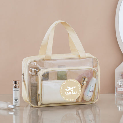 Cross-border PVC Wash Bag Portable Shoulder Dry and Wet Separation Bag Swimming Fitness Bath Bag Waterproof Makeup Storage Bag