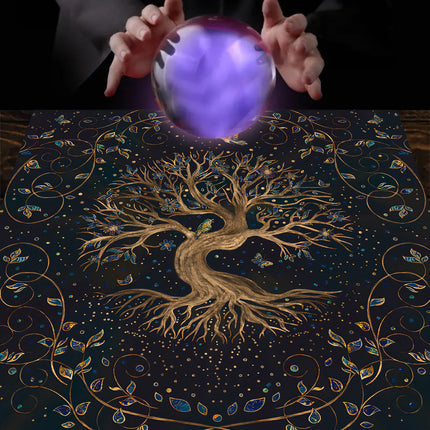 Tree of Life Tarot Card Tablecloth Game Decorative Tablecloth Card Game Push Card Game Ceremony Props Decorative Tablecloth