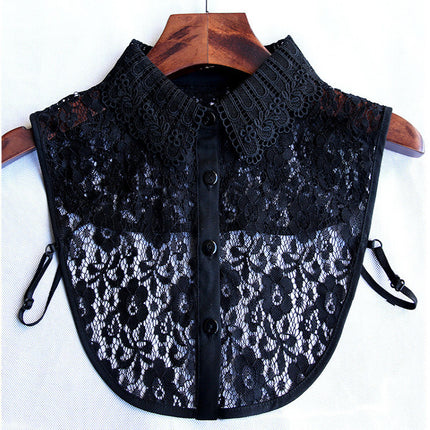 Spring Autumn Winter Holiday Collar All-match Sweater Decorative Plaid Fake Shirt New Arrival Pleated Collar Half High Collar Decorative Collar