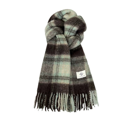 Cross-Border Popular Versatile Plaid Scarf Women's Winter Scarf Retro Thickened Imitation Cashmere Student Thickened Scarf Men's Wholesale