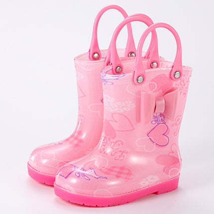 Children's Rain Boots Baby Rain Boots Primary School Boys and Girls Waterproof and Warm Outdoor Non-Slip Wear-Resistant Water Shoes Cross-Border Export