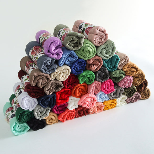 New Spring and Summer Fashion Cotton and Linen Solid Color Headscarf Beach Towel Sun Protection Large Size Silk Scarf Shawl for Women