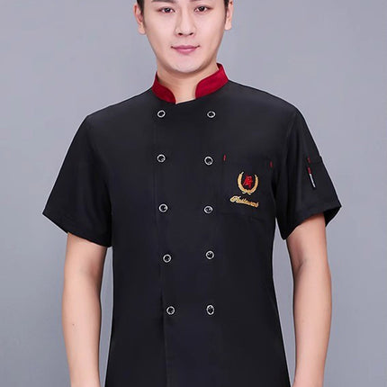 Breathable Chef Work Clothes Summer Men's Short-sleeved Thin Restaurant Restaurant Hotel Restaurant Canteen Kitchen Clothing Women