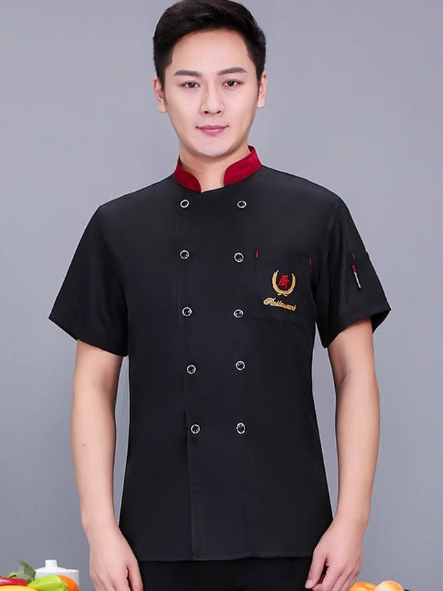 Breathable Chef Work Clothes Summer Men's Short-sleeved Thin Restaurant Restaurant Hotel Restaurant Canteen Kitchen Clothing Women