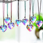 Without rope 27mm ab color peach hearts 12 pcs/set