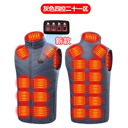 Cross-border Explosions Winter Heating Vest Three-gear Intelligent Adjustment USB Power Supply Cold-resistant Warm Heating Clothing for Men and Women
