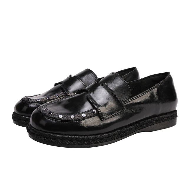 Shoes Women's Shoes Versatile 2025 Fashion Light Luxury Autumn Single Shoes First Layer Cowhide Retro Flat Heel Slip-On Loafers