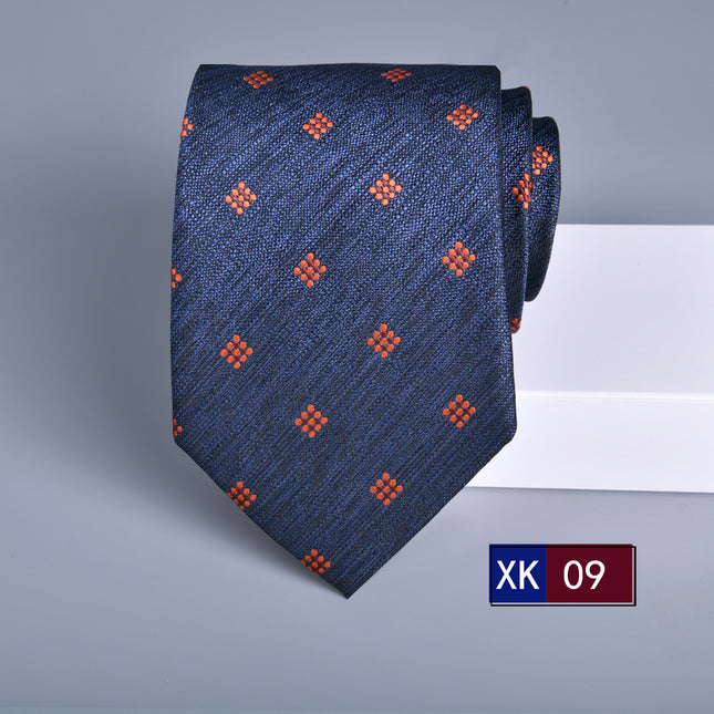 Tie Men's Dress Business Stripe 8cm New Jacquard Hidden Blue Executive Hand Tie Wedding Festive Spot