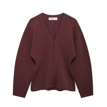 Cross-Border European and American Clothing Aliexpress Ins Popular Women's Clothing Simple Loose Knitted Jacket Mini Skirt Suit