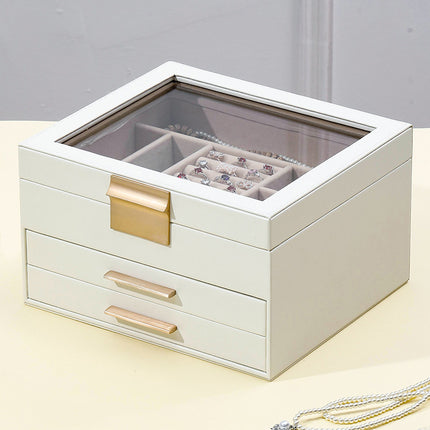 New Cross-Border Sunroof Style Noble Jewelry Storage Box Necklace Earrings Earrings Exquisite Bracelets Bracelet Jewelry Gold