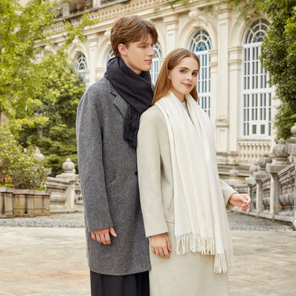 Couple Scarf Shawl High-End Versatile Wool Scarf Women's Winter 2025 New Solid Color Cashmere Scarf Wholesale