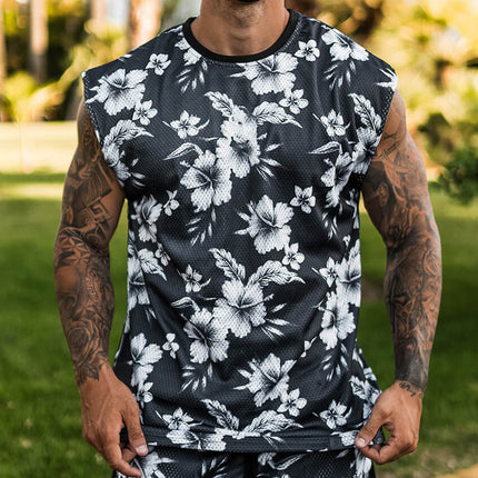 Summer Amazon Independent Station Cross-border 3D Printed Shorts Quick-drying Short-sleeved Shorts Beach Pants Shirt Set Men's