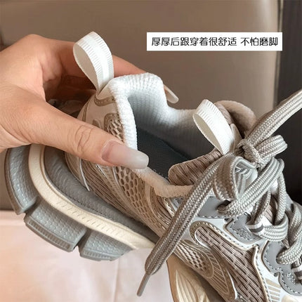 2026 Spring and Summer Dad Shoes for Men and Women, Breathable, Versatile, Distressed, Thick-Soled, Height-Increasing, Casual Couple Sneakers